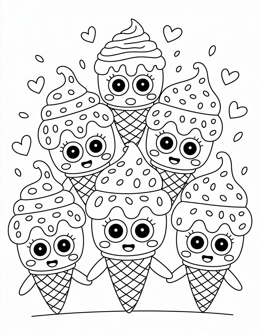 Kawaii Ice Cream Friends
